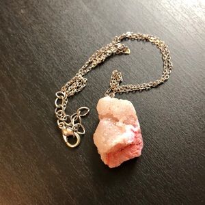 Pink Rock Candy Crystal Necklace